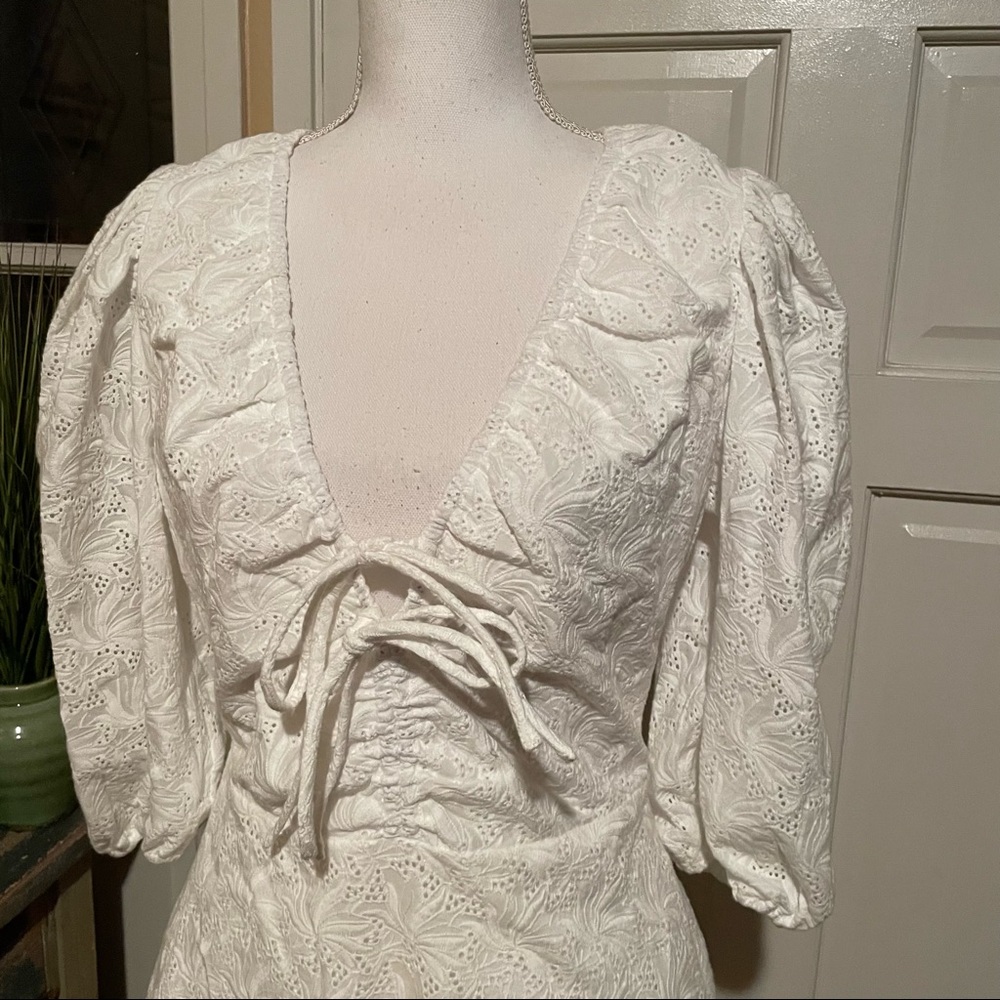 Nicholas White Lace Danni Dress in Featherington Eyelet - Picture 7 of 15